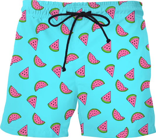 Watermelon Light Blue Swim Shorts