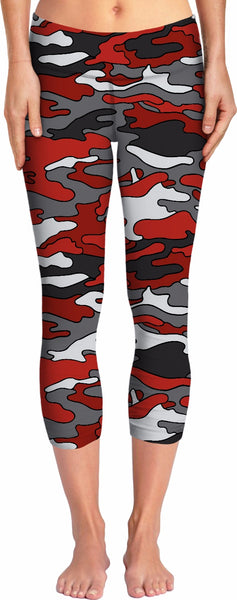 Red & Grey Camo Yoga Pants