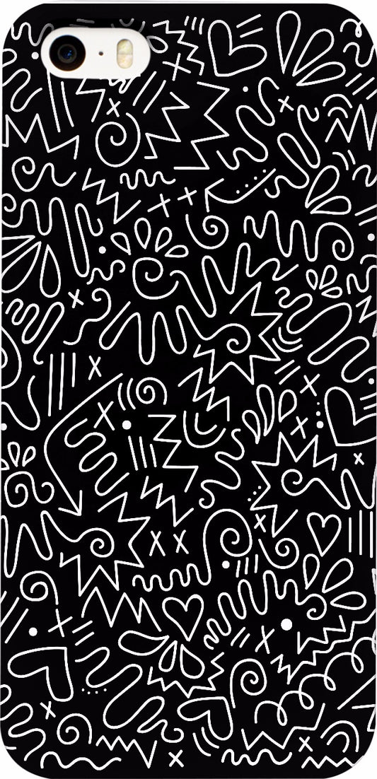 Doodle - Black Phone Case