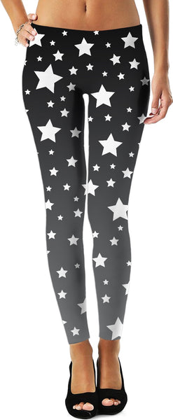 White Stars Grey Ombre Leggings