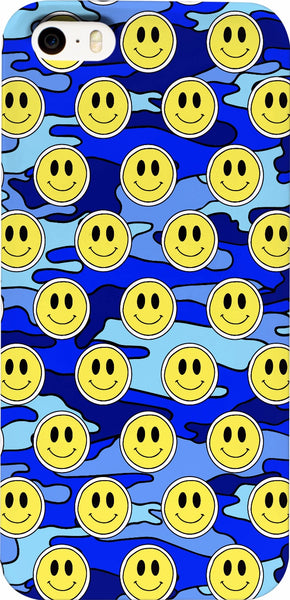 Smiley Blue Camo Phone Case