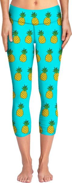 Pineapple Turquoise Yoga Pants