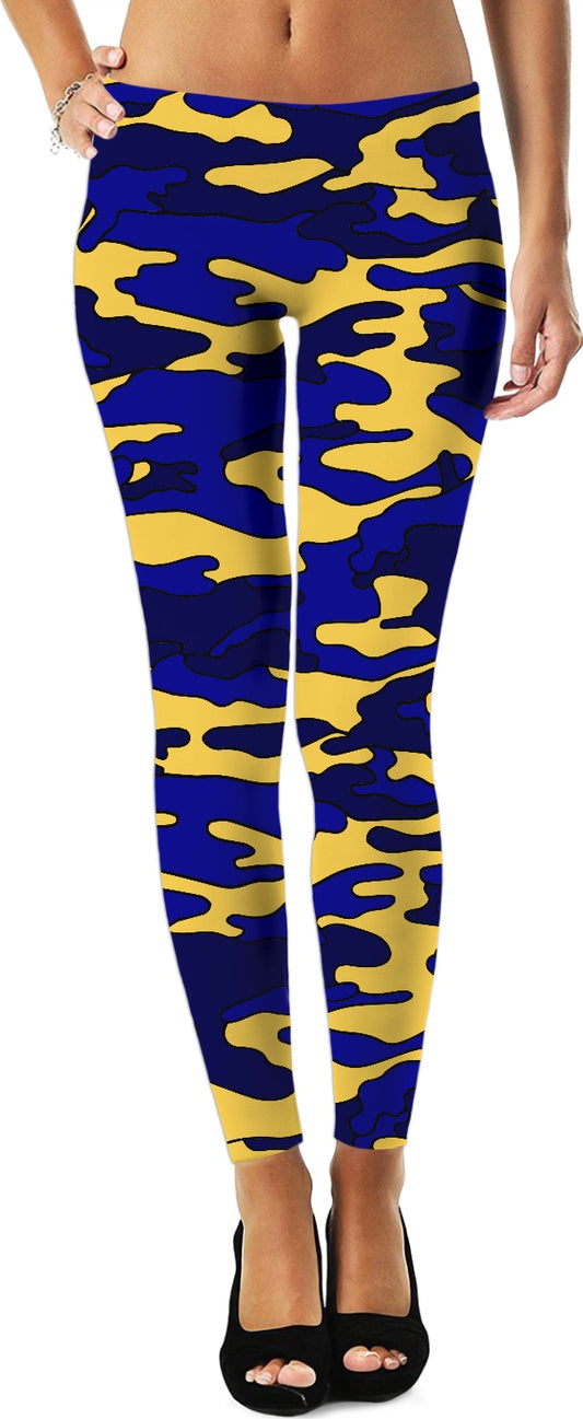 Blue & Yellow Camo Leggings