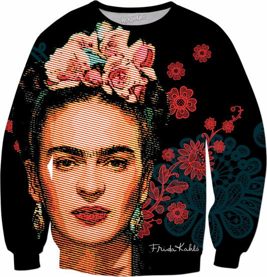 Frida Kahlo Floral Crewneck Sweatshirt