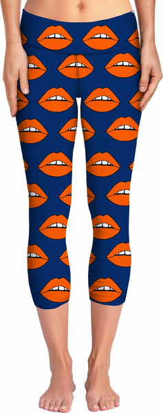 Orange Lips Yoga Pants