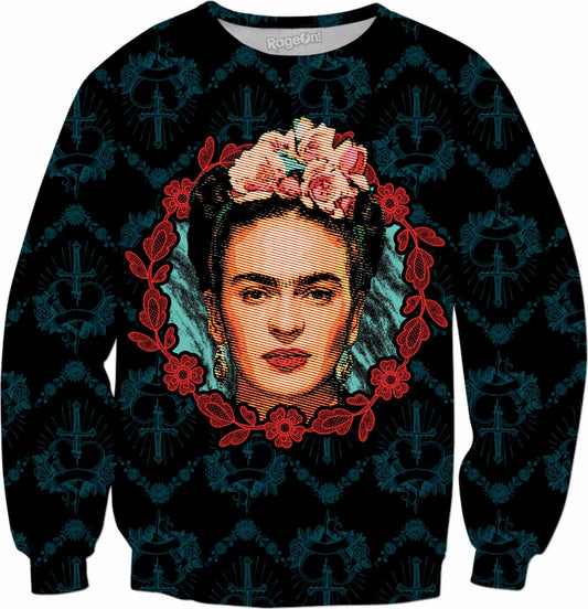 Frida Floral Frame Crewneck Sweatshirt