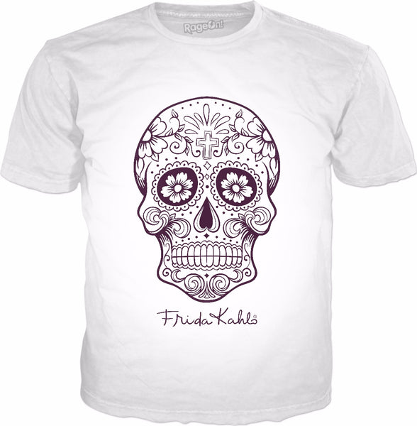 Frida Kahlo Sugar Skull Classic White T-Shirt