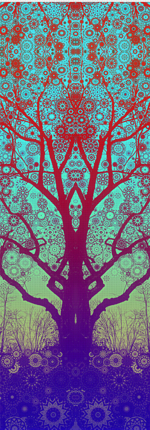 Red Star Trip Tree Yoga Mat