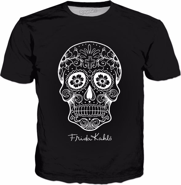 Frida Kahlo Sugar Skull Classic Black T-Shirt