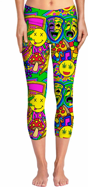 Mardi Gras Collage Yoga Pants