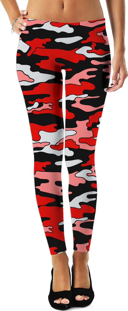 Black & Red Camo Leggings