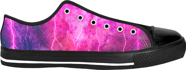 Blue And Pink Prophecy Black Low Top Shoes