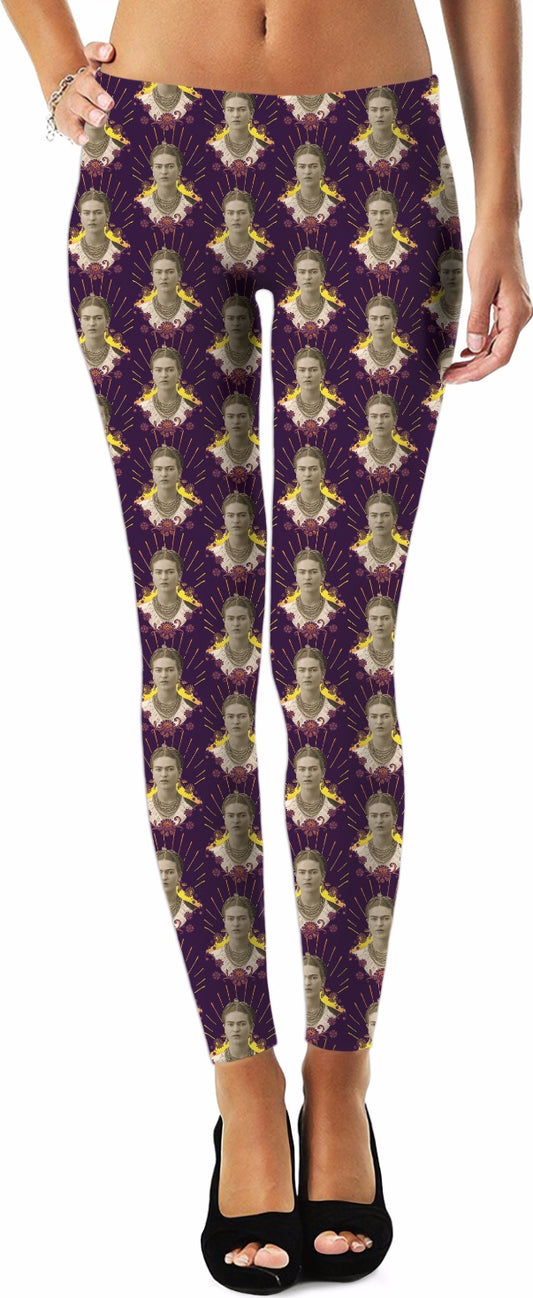 Frida Portrait Pattern Leggings