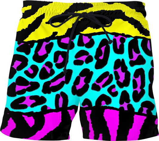 Wild Animal Print Swim Shorts