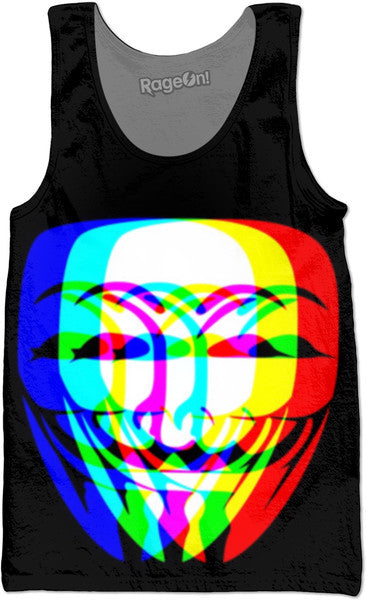 Many Faces Of Anonymous Tank Top