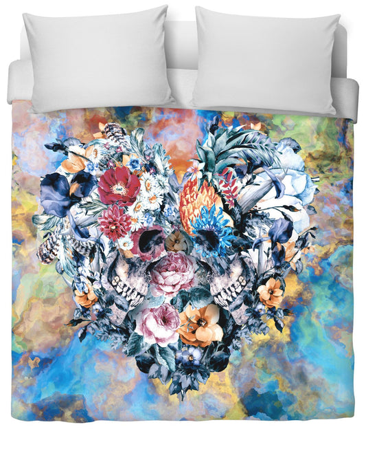 Skull - Heart Duvet Cover