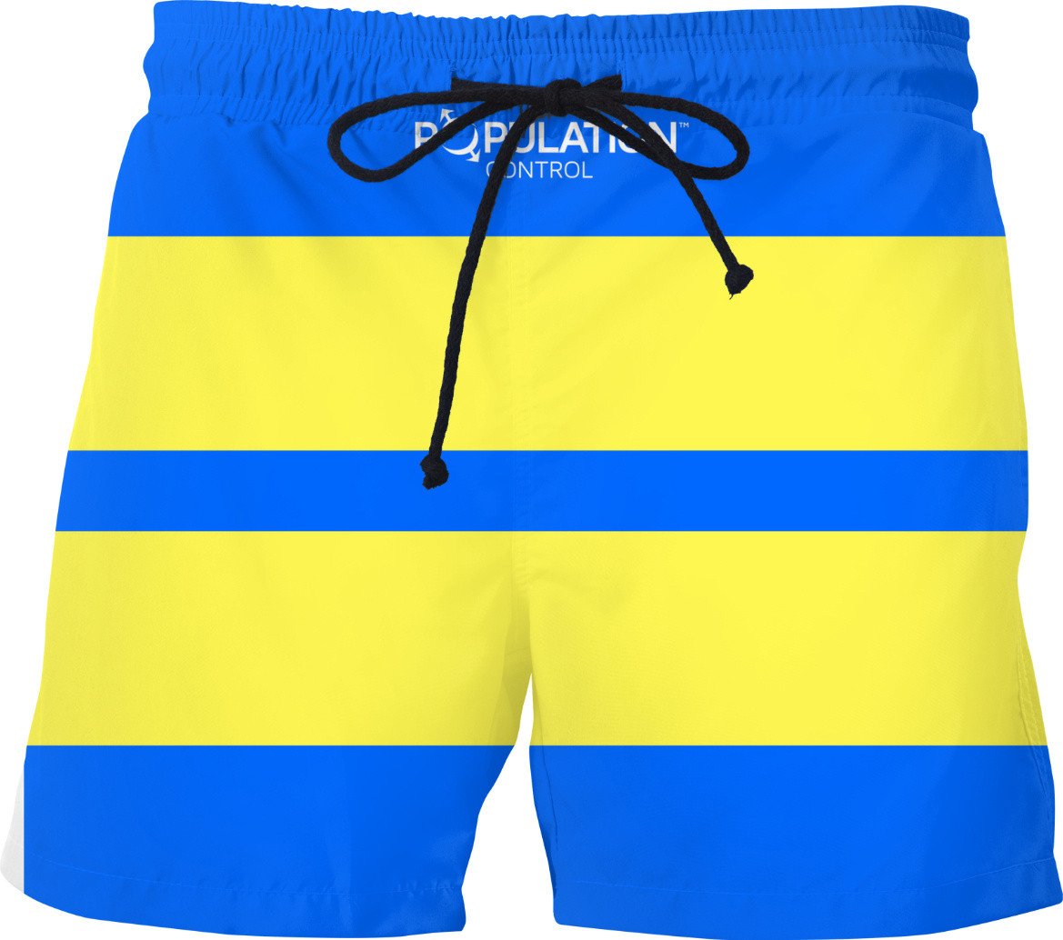 BLUE AND YELLOW STRIPES Swim Trunks