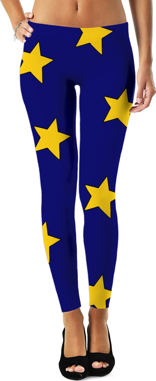 Big Blue & Yellow Stars Leggings