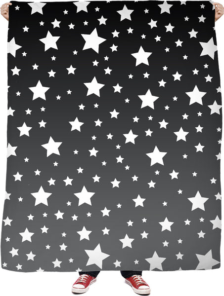 White Stars Grey Ombre Blanket