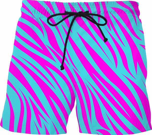 Neon Zebra Swim Shorts