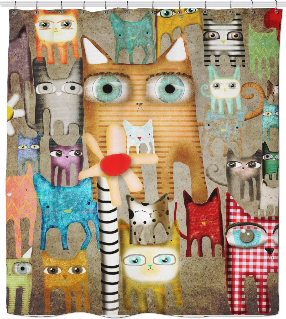 Ruth Fitta-Schulz - Cats, a bunch of Cats Shower Curtain