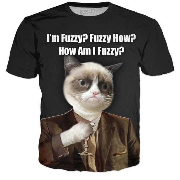 Tommy Cat Goodfellas - You Think I'm Fuzzy? - Black Background T-Shirt