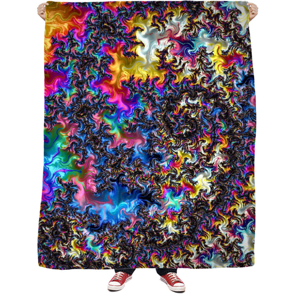 Fractal Acid Fleece Blanket