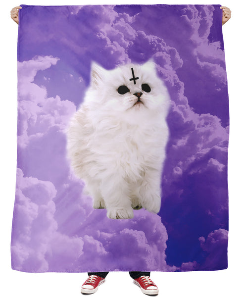 Satan Cat Fleece Blanket