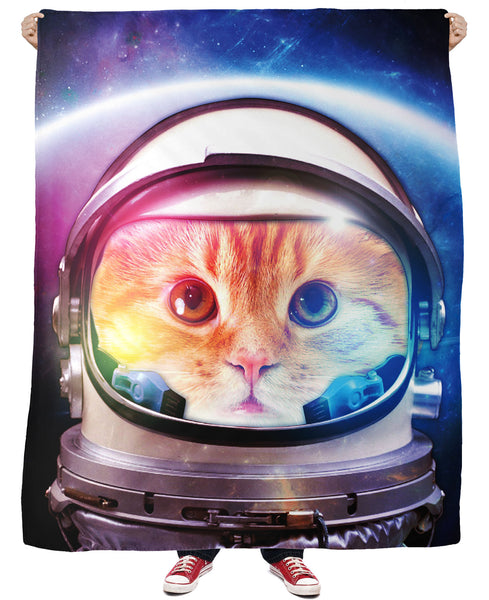 Space Cat Fleece Blanket