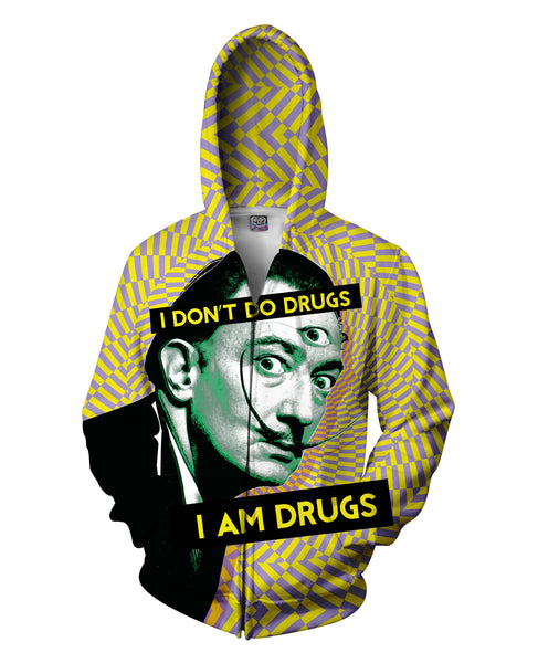 Salvador Dali on Drugs Zip-Up Hoodie