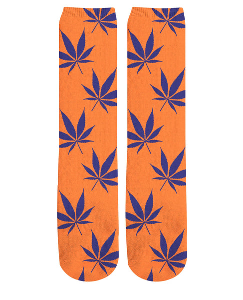 Orange Weed Knee-High Socks