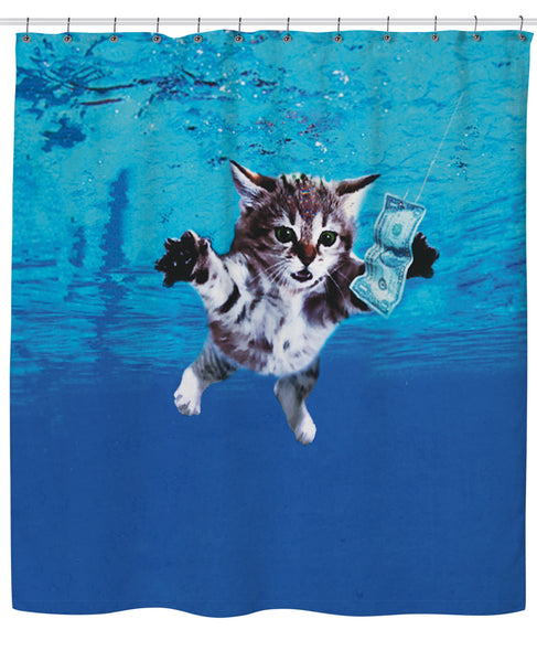 Cat Cobain Shower Curtain