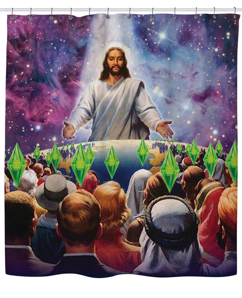 Jesus Died For Your Sims Shower Curtain