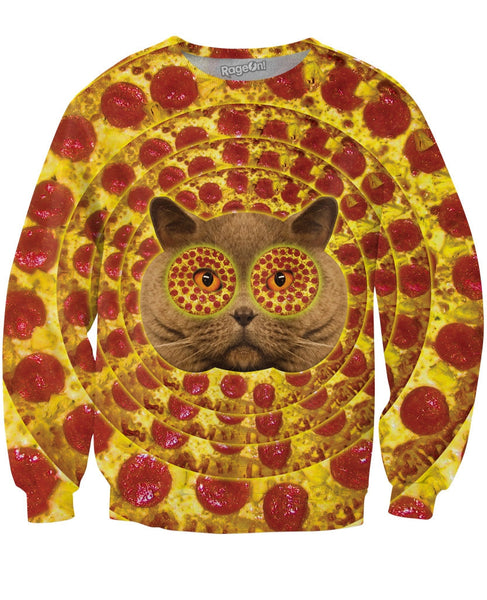 Pizza Face Cat Crewneck Sweatshirt
