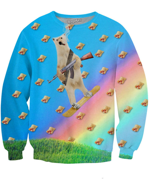 Polar Bear Pizza Roll Apocalypse Crewneck Sweatshirt