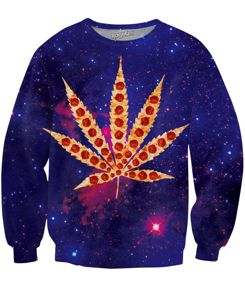 Weed Pizza Galaxy Crewneck Sweatshirt