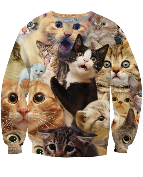 Surprised Cats Crewneck Sweatshirt