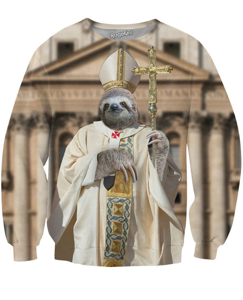 Sloth Pope Crewneck Sweatshirt