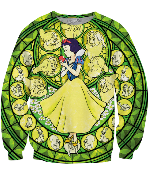 Snow White Stained Glass Crewneck Sweatshirt