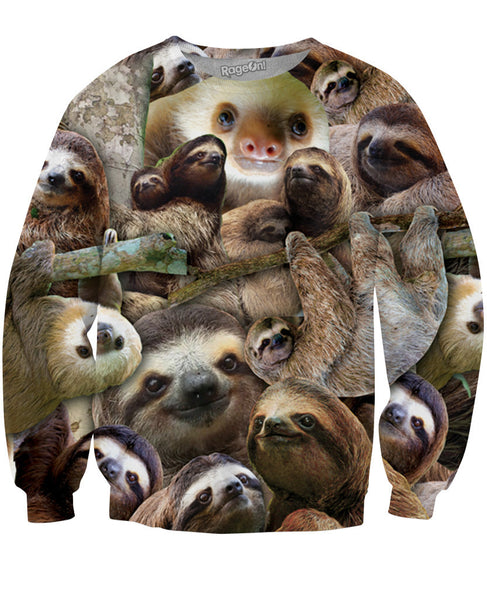 Sloth Collage Crewneck Sweatshirt