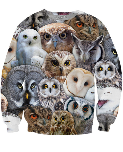 Owl Collage Crewneck Sweatshirt