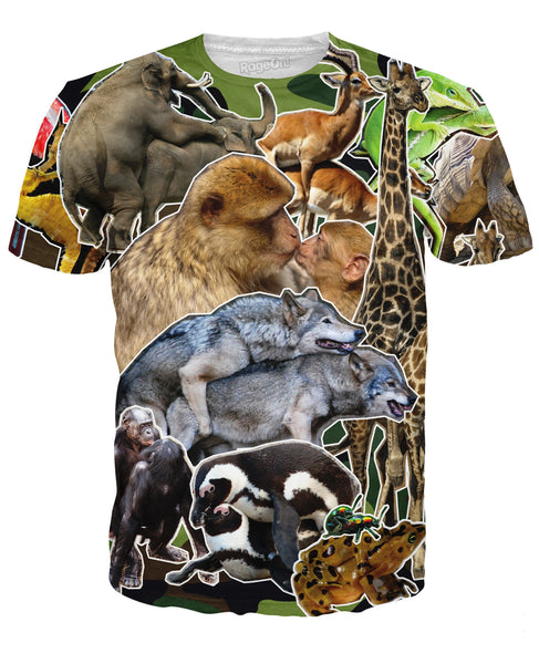 Animals Having Sex Collage T-Shirt