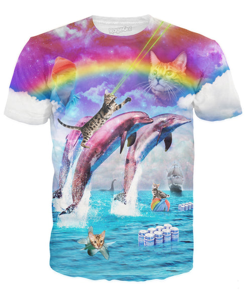 Rainbow Dolphin Kitty T-Shirt