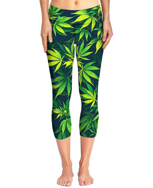 Weed Capri Yoga Pants
