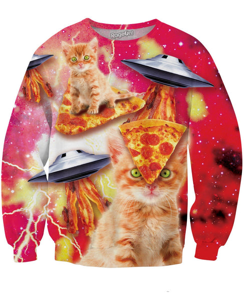 Bacon Pizza Space Cat Sweatshirt