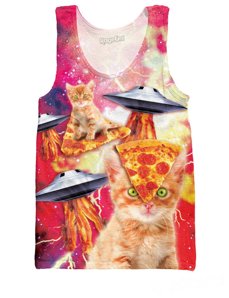 Bacon Pizza Space Cats Tank Top