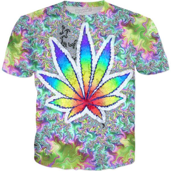 Trippy Rainbow Leaf T-Shirt