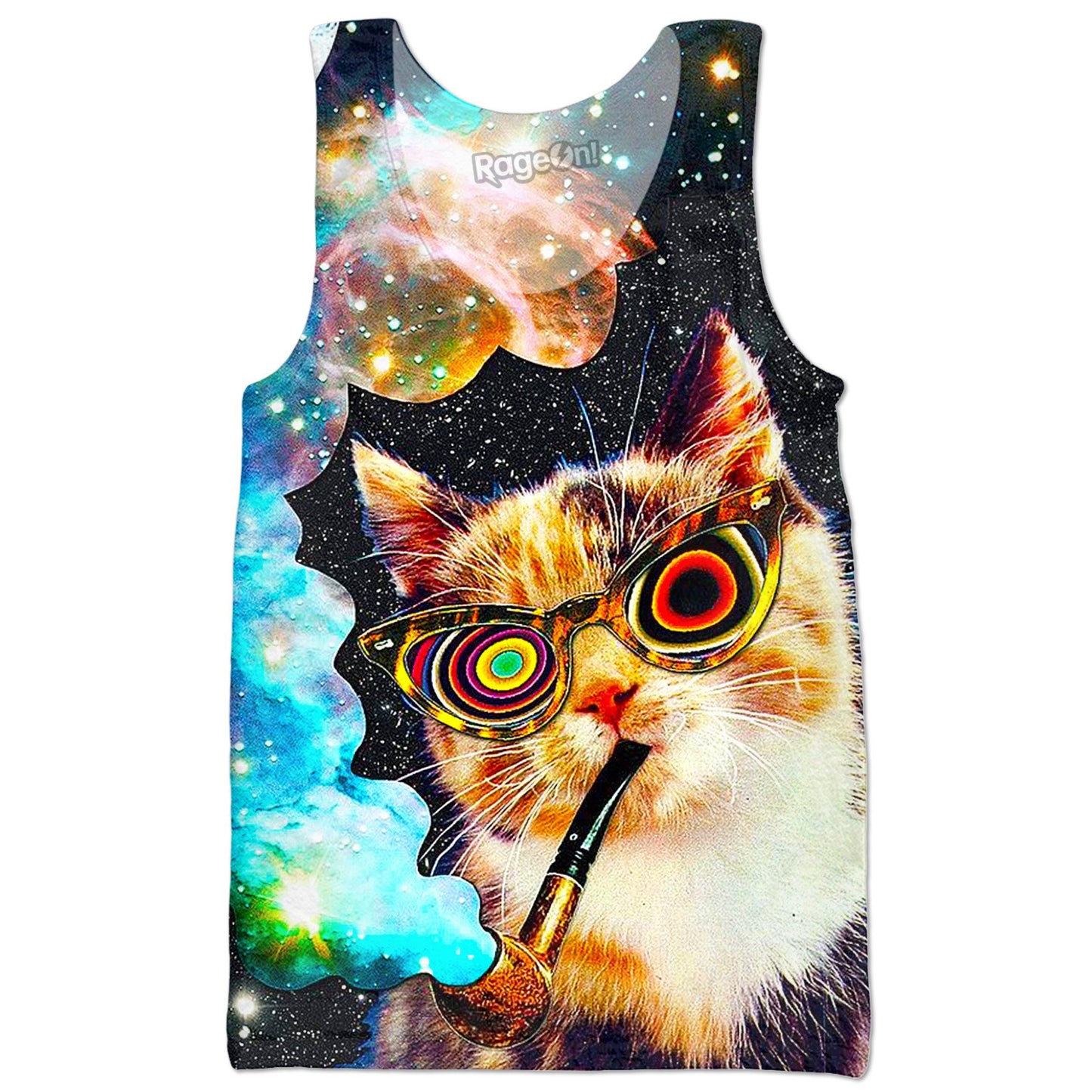 Smoking In Outer Space Cat Tank Top