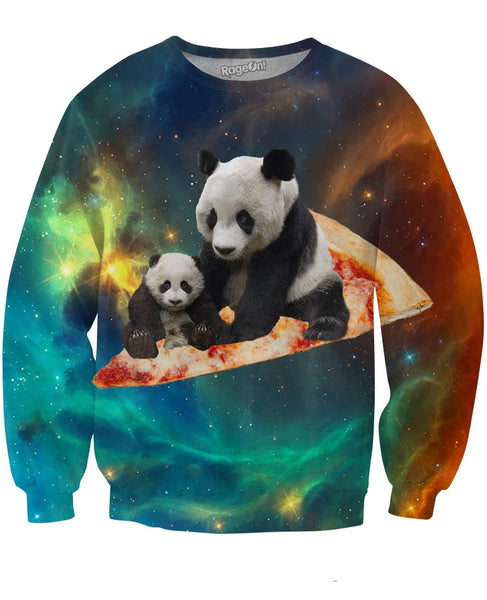 Space Pizza Panda Crewneck Sweatshirt