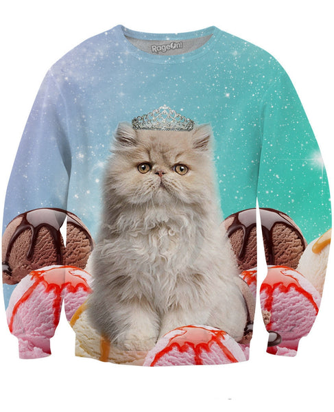 Princess Ice Cream Space Cat Crewneck Sweatshirt